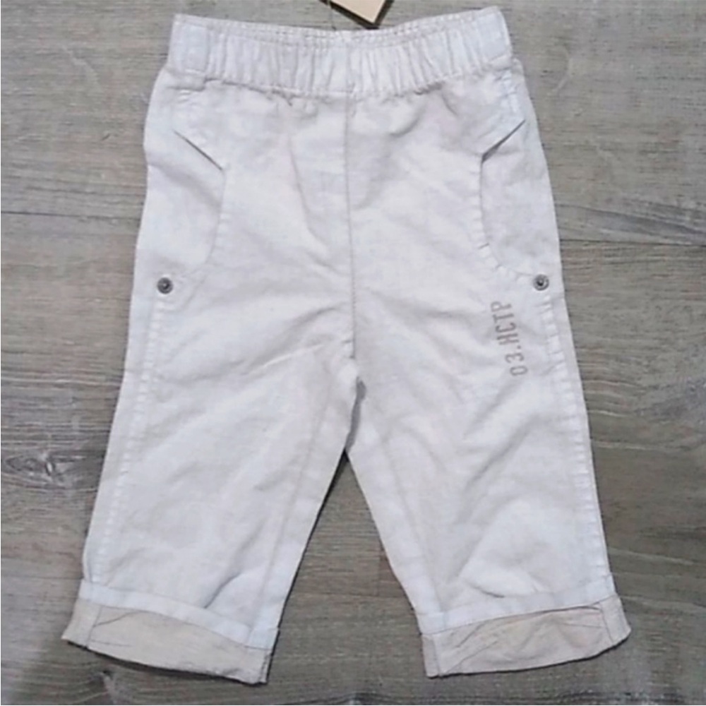 NWT 3Pommes shorts pants roll up legs pockets size 12 months boys